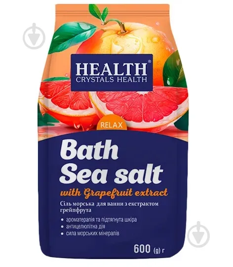 Сіль для ванн Crystals Health ароматизована з екстрактом Грейпфрута 600 г