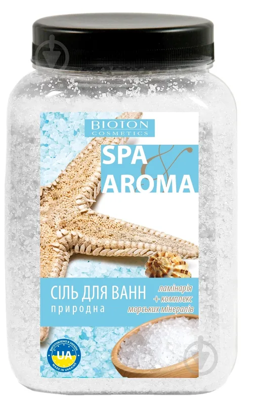 Сіль для ванн Bioton природна з екстрактом ламінарії та комплексом морських мінералів 750 г
