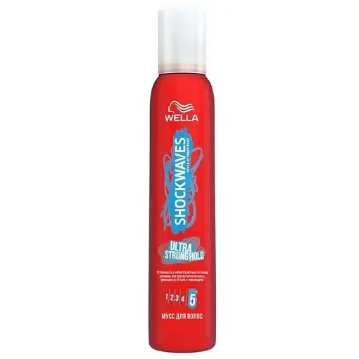 Мус для волосся Wella Shockwaves, суперсильна фіксація, 200 мл