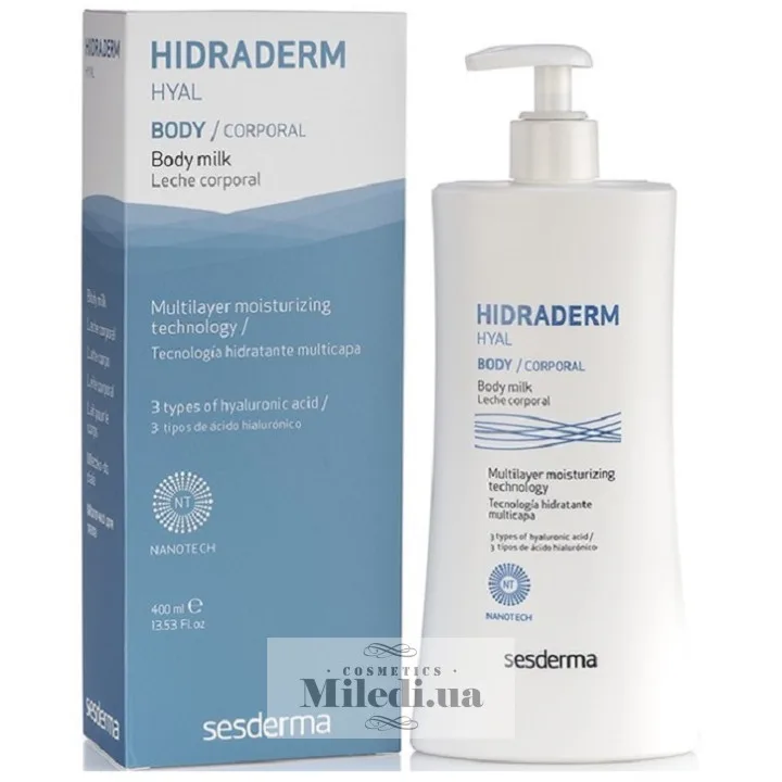 Зволожуюче молочко для чутливої шкіри тіла Sesderma Laboratories Hidraderm Body Milk 400 мл