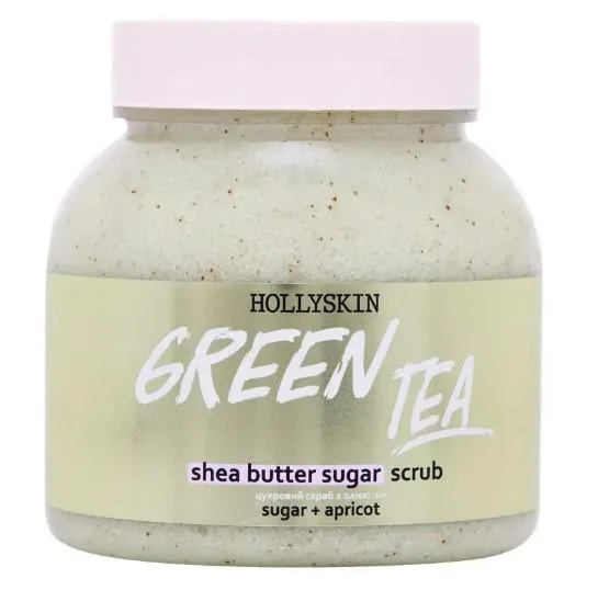 Скраб для тіла цукровий з олією ши і перлітом HOLLYSKIN Green Tea 350 г