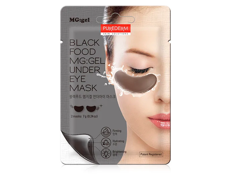 Гідрогелеві патчі під очі Purederm Black Food MG:Gel Under Eye Mask, 1уп по 2шт