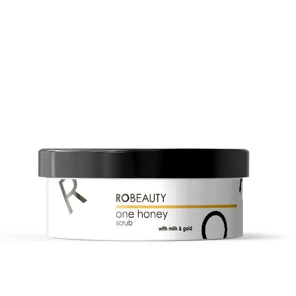 Медовий скраб для тіла OneHoney RoBeauty з золотою сяючою пудрою 250 мл (RoBy00019)