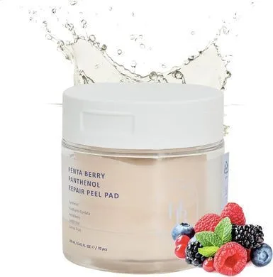 HEVEBLUE Penta Berry Panthenol Repair Peel Pad – делікатні тонер-пади з pH 5.5 (70 шт.)