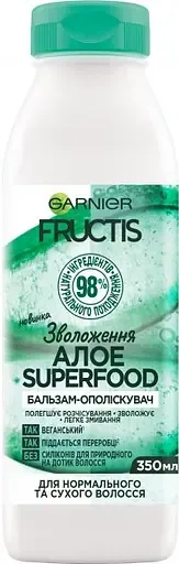 Бальзам Garnier Fructis Superfood Алое, для нормального і сухого волосся, 350 мл