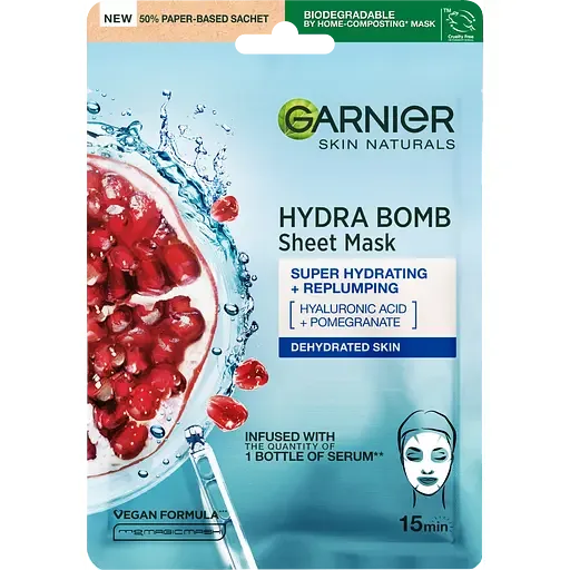 Тканинна маска для обличчя Garnier Skin Naturals Зволоження + АкваБомба, 32 мл (C5512801)
