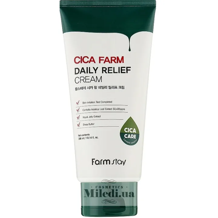 Заспокійливий крем із екстрактом центели азіатської Farmstay Cica Farm Daily Relief Cream 300 мл