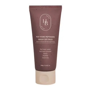 HEVEBLUE Pot Pore Peptamin Wash Off Pack – глиняна маска з пептидами і червоними бобами для роботи з порами 100 г