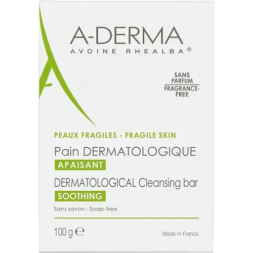 Дерматологічне мило A-Derma Avoine Rhealba для чутливої шкіри на безмильній основі з екстрактом вівса 100 г (12149)