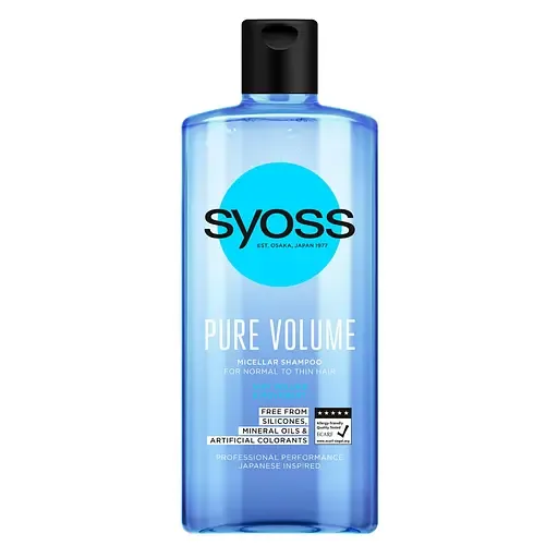 Міцелярний шампунь Syoss Pure Volume, для нормального та тонкого волосся 440 мл