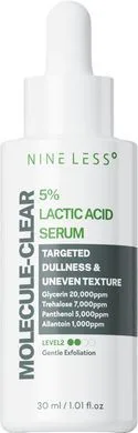 NINELESS Molecule-Clear 5% Lactic Acid Serum – помірно інтенсивна сироватка-пілінг з молочною кислотою 5% 30 мл