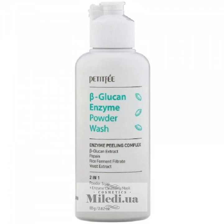 Ензимна пудра для вмивання з бета-глюканом Petitfee Beta-Glucan Enzyme Powder Wash 80 г