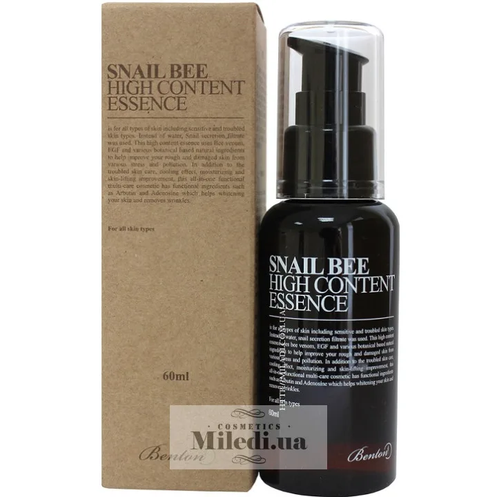 Есенція із муцином равлику і бджолиною отрутою Benton Snail Bee High Content Essence 60 мл