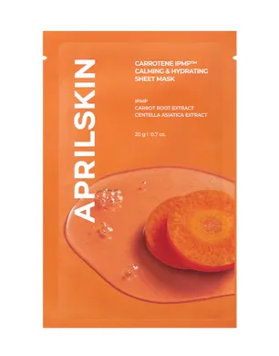 April Skin Carrotene IPMP Calming & Hydrating Sheet Mask – зволожувальна та заспокійлива тканинна маска з каротином 1 шт.