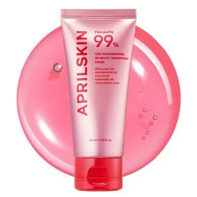 April Skin TXA Niacinamide 99 Night Wrapping Mask – маска-плівка для покращення тону шкіри з ніацинамідом 80 мл