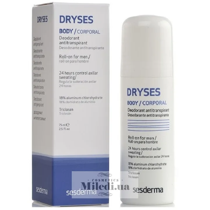 Дезодорант-антиперспірант для чоловіків Sesderma Laboratories Dryses Deodorant Antitranspirant Men 75 мл