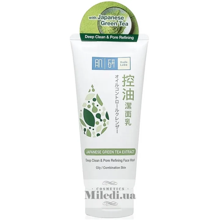 Крем-пінка для глибокого очищення пор з зеленим чаєм Hada Labo Deep Clean & Pore Refining Face Wash 100 мл