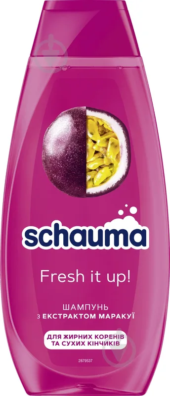 Шампунь Schauma Fresh it up! з екстрактом маракуї для жирного коріння та сухих кінчиків 400 мл