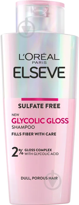 Шампунь Elseve Glycolic Gloss для надання блиску та пом’якшення волосся 200 мл