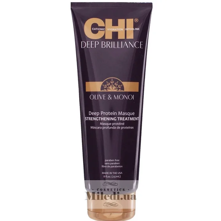 Протеїнова маска для волосся з оливковою олією і моноі Chi Deep Brilliance Deep Protein Masque 237 мл