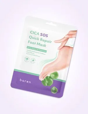 Baren CICA SOS Quick Repair Foot Mask Set – відновлююча маска для ніг 1 шт.