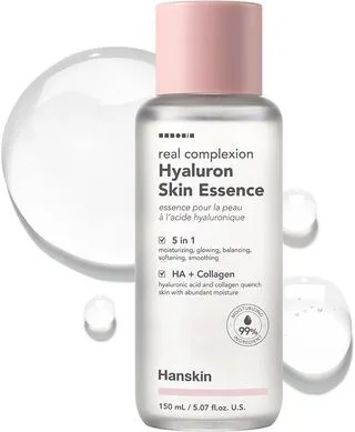 Hanskin Real Complexion Hyaluron Skin Essence – зволожуюча есенція-тонер з гіалуроновою кислотою 150 мл