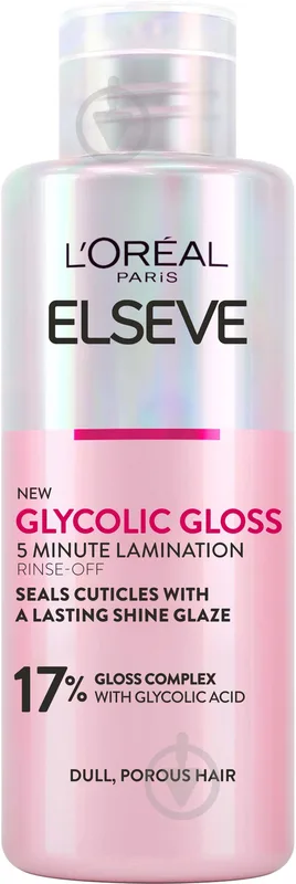 Крем-маска L’Oreal Paris Elseve Glycolic Gloss з ефектом ламінації для надання блиску та пом'якшення волосся 200 мл