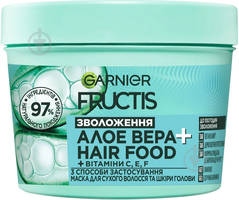 Маска Garnier Fructis для сухого волосся і шкіри голови Зволоження алое 400 мл