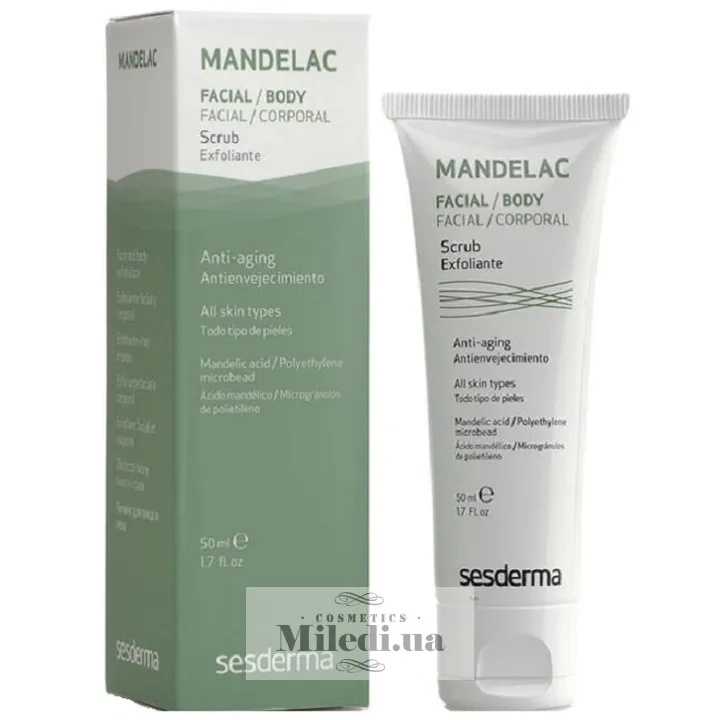 Скраб ексфоліант з мигдальною кислотою Sesderma Laboratories Mandelac Facial Body Scrub 50 мл