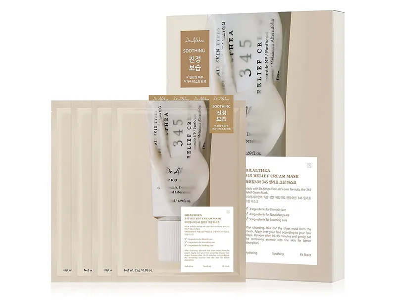 Заспокійлива тканинна маска для обличчя з ресвератролом Dr. Althea 345 Relief Cream Mask, 4шт