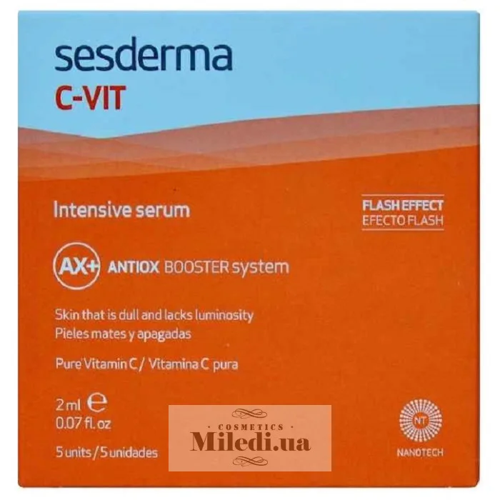 Ампули миттєвої краси з вітаміном С Sesderma Laboratories C-Vit Facial Intensive Serum 5х2 мл