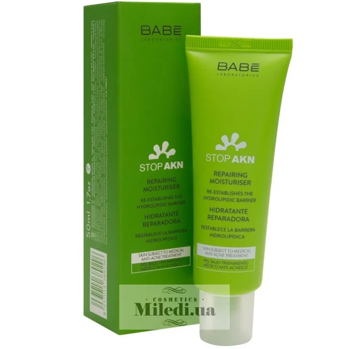 Відновлюючий зволожуючий пост-акне крем для жирної шкіри Babe Laboratorios Repairing Moisturiser 50 мл