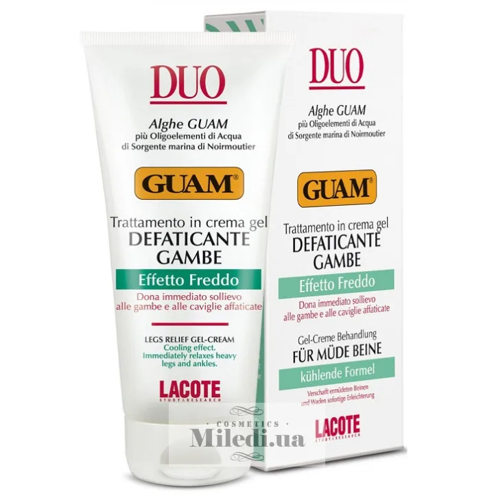 Гель для ніг тонізуючий Guam Duo Trattamento In Crema Gel Defaticante Gambe Effetto Freddo 100 мл