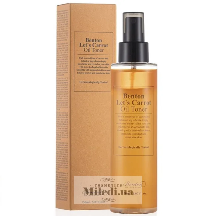 Двофазний тонер для обличчя з олією моркви Benton Let’s Carrot Oil Toner 150 мл