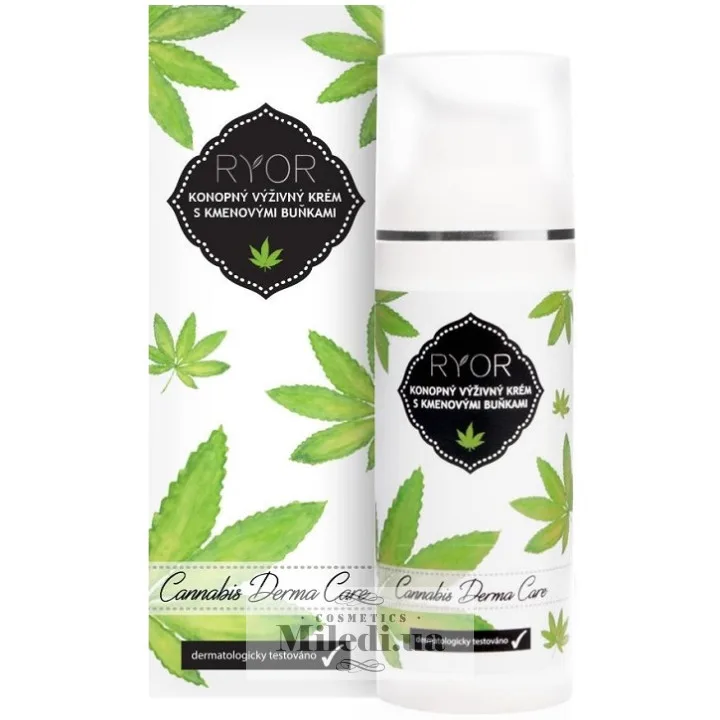 Конопляний живильний крем зі стовбуровими клітинами Ryor Cannabis Derma Care Nourishing Hemp Cream 50 мл