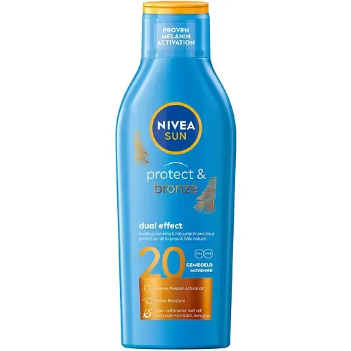 Сонцезахисний лосьйон NIVEA SUN Захист та засмага SPF 20 200 мл