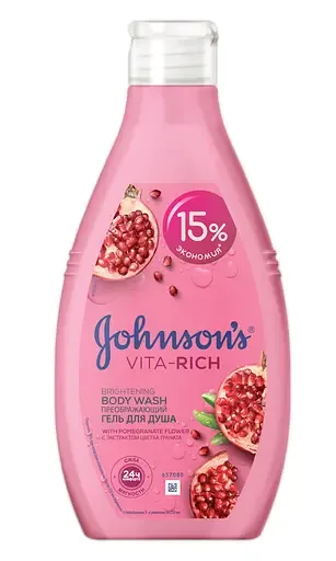 Гель для душу Johnson’s Vita-Rich Перетворюючий, з екстрактом квітів граната, 750 мл