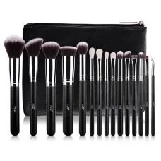 Набір пензлів для макіяжу професійний MSQ Professional makeup brush set All Black чорний (15шт)