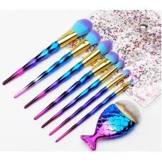 Набір пензлів для макіяжу професійний MSQ Professional makeup brush set Mermaid градієнт (8шт)