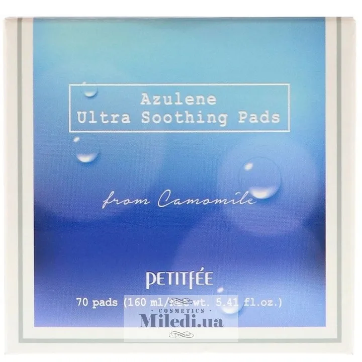Ультра зволожуючі пади для обличчя Petitfee Azulene Ultra Soothing Pads 70 шт