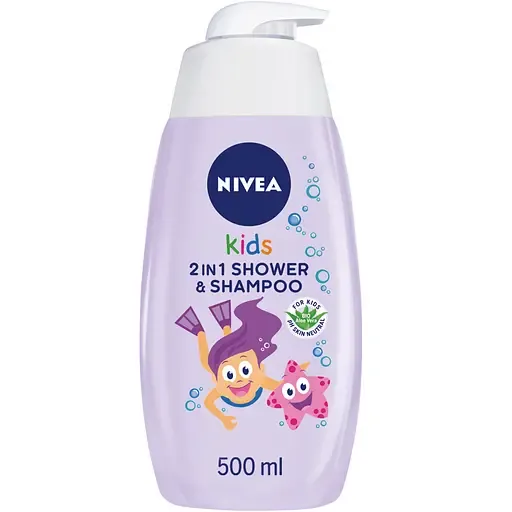 Дитячий шампунь та гель для душу Nivea з алое вера та ромашкою, для дівчаток, 500 мл (84589)