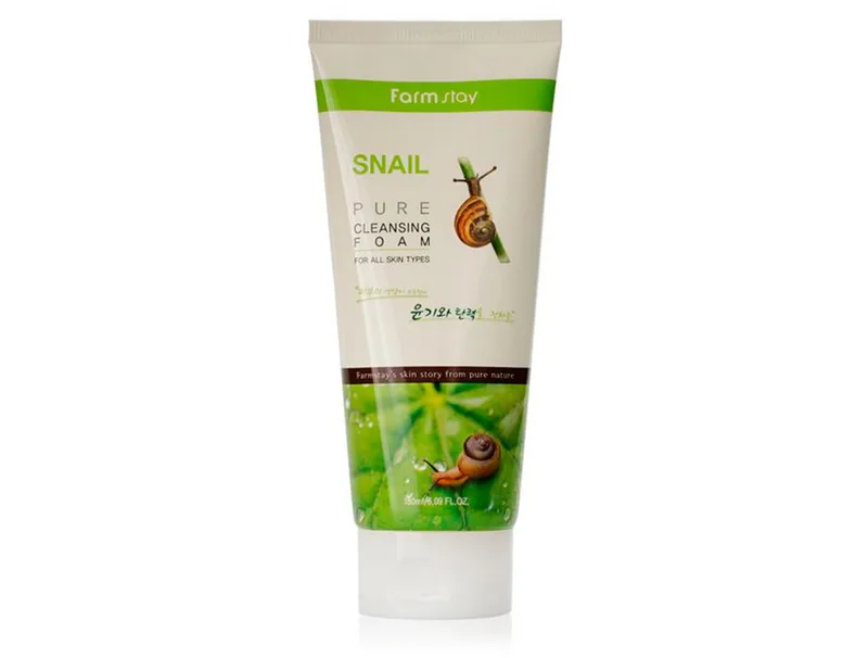 Очищаюча пінка з муцином равлики для вмивання FARMSTAY SNAIL PURE CLEANSING FOAM - Купити корейську косметику Фармстей оптом, в роздріб