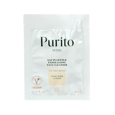 Purito Seoul Oat In Gentle Exfoliating Face Cleanser – маска-пінка для умивання з часточками вівса 4 мл (ПРОБНИК)