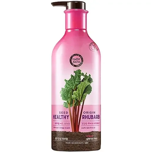 Зволожуючий гель для душу Happy Bath Seed origin healthy rhubarb з екстрактом насіння свіжого ревеню, 800 мл