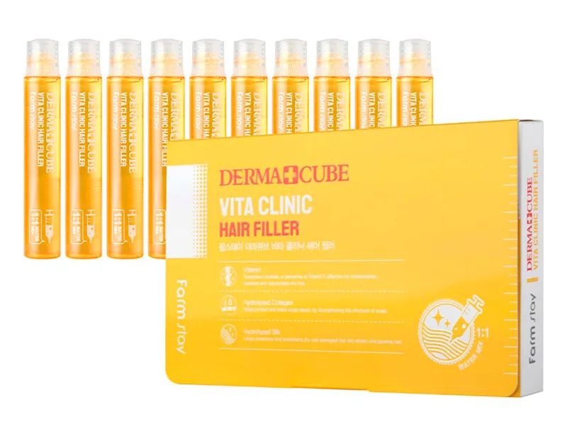Вітамінний філер для волосся FarmStay Derma Cube Vita Clinic Hair Filler