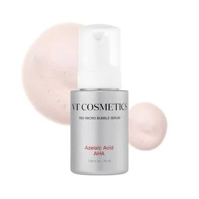 VT Cosmetics Azelaic Acid AHA Red Micro Bubble Serum – сироватка з мікро-бульбашками з азелаїновою та AHA/BHA/PHA кислотами 70 мл