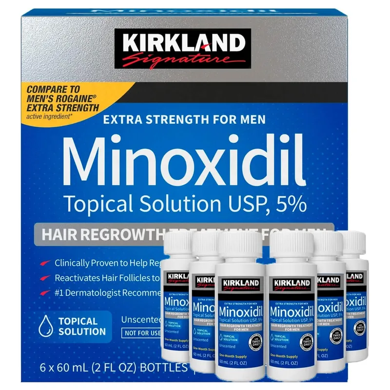 Міноксидил 5% Kirkland Minoxidil для росту бороди та волосся 60 мл 6 шт. (id_4157)