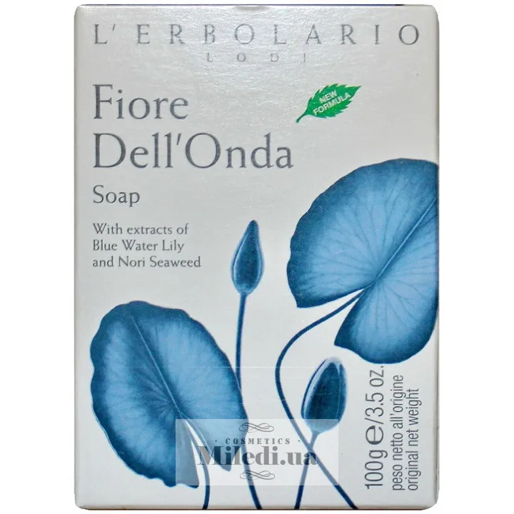 Парфумоване натуральне мило Блакитний лотос L'Erbolario Sapone Fiore Dell'Onda Soap 100 г