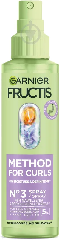 Спрей Garnier Fructis для хвилястого та кучерявого волосся незмивний Curls method 150 мл