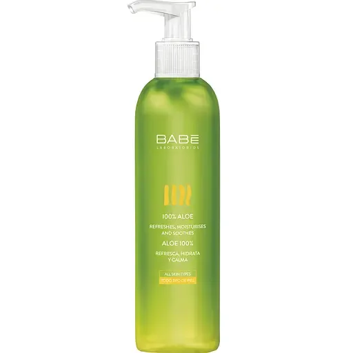 Зволожуючий гель для тіла Babe Laboratorios Body 100% алое вера, 300 мл (8437011329004)